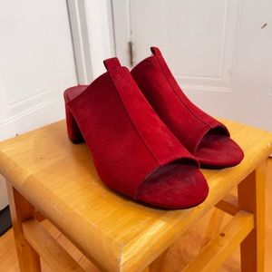 Red Zara Suede Sandals